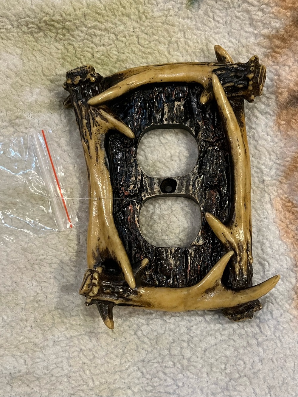 Rustic Outlet Wall Plate Antlers